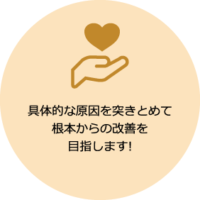 具体的な原因を突きとめて根本からの改善を目指します!
